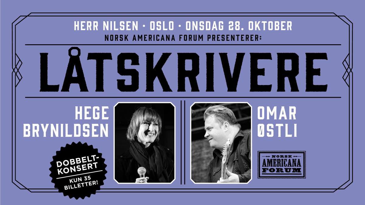 Norsk Americana Forum presenterer: LÅTSKRIVERE Hege Brynildsen // Omar Østli